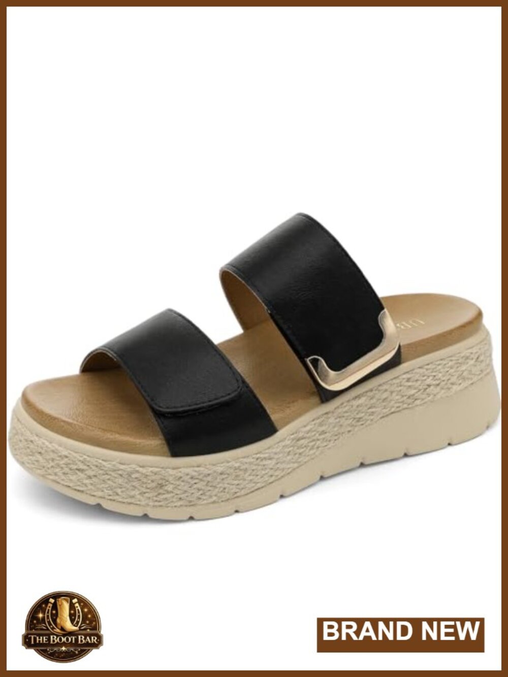 UBFEN Womens Platform Wedge Sandals Orthopedic Arch Support Faux Leather